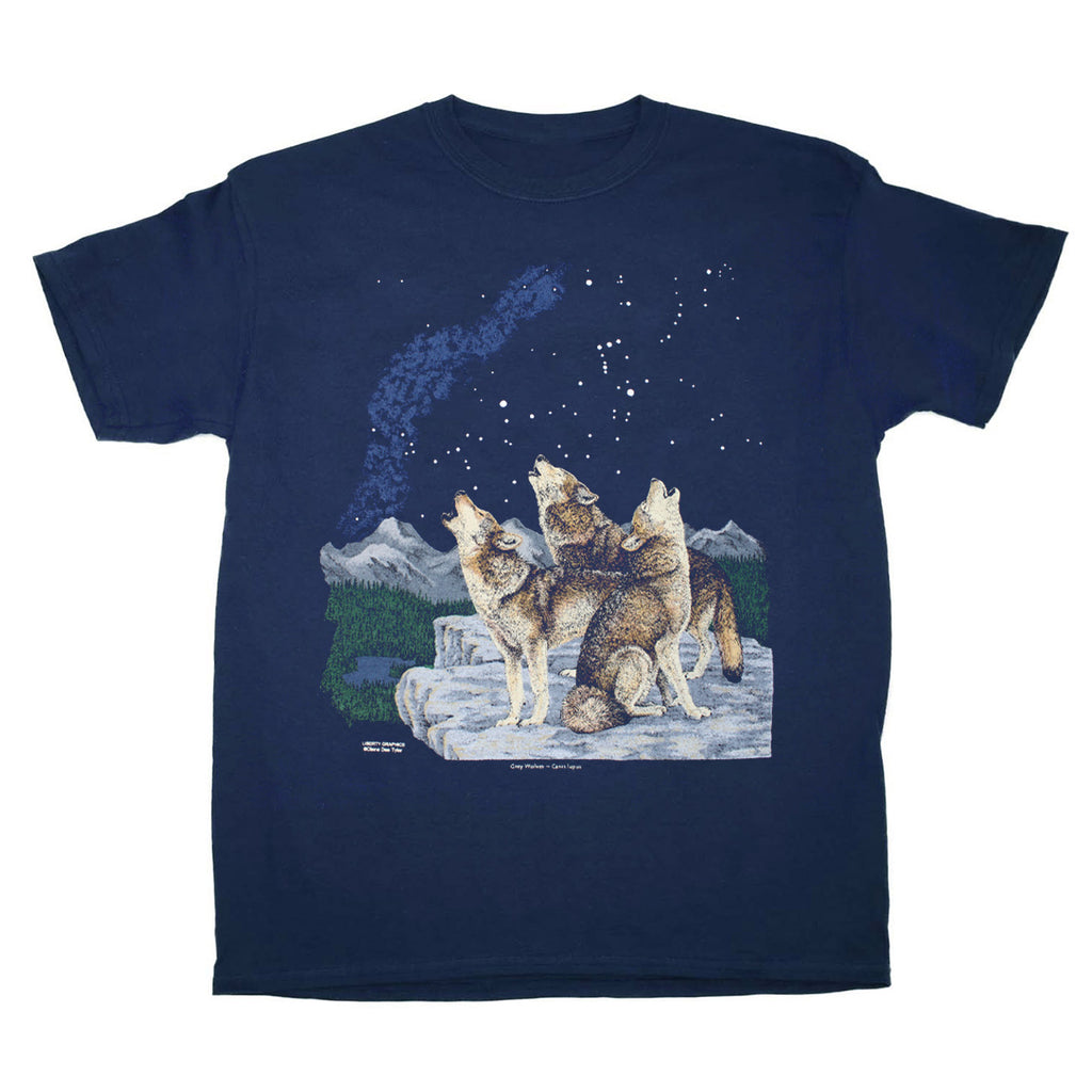 Howling Wolves Youth Navy T-shirt