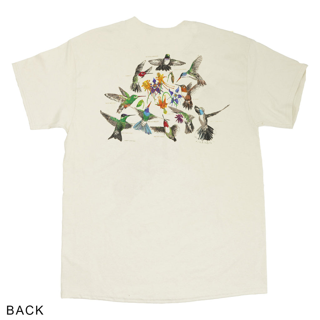 Tシャツ・カットソー +AMBLER+ Two rabbit embroidery unisex hooded t-shirt ivory A Hummingbirds Adult Natural 2-Sided T-shirt – Liberty Graphics