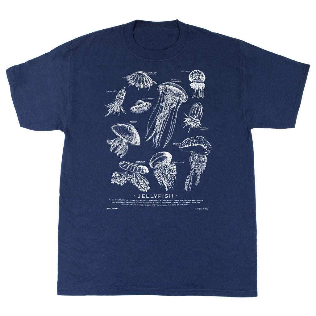 Jellyfish Adult Navy T-shirt