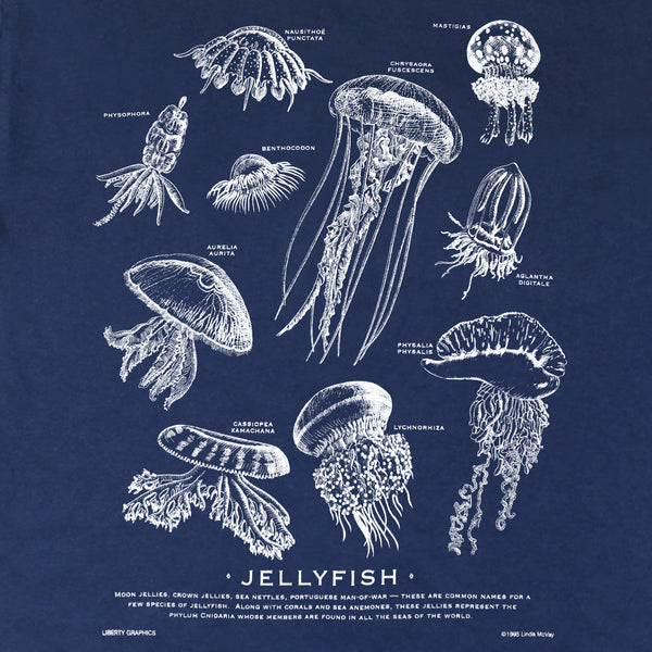 Jellyfish Adult Navy T-shirt