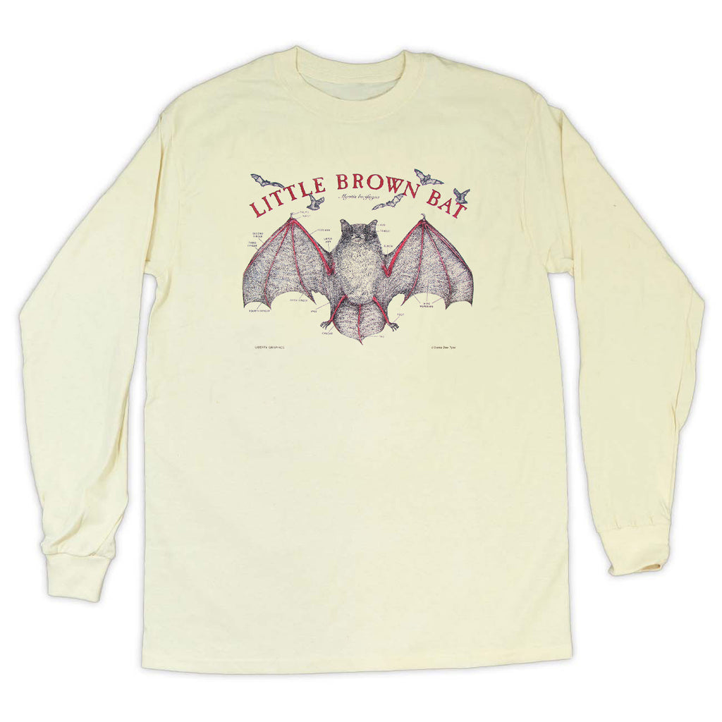 Little Brown Bat Adult Natural Long Sleeve T-shirt