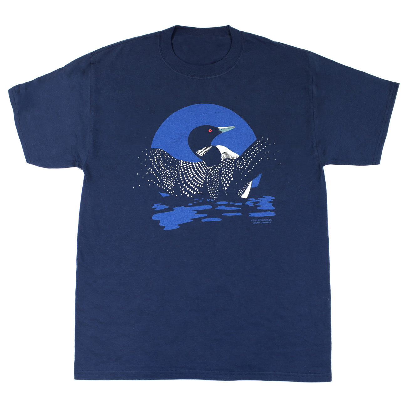 ◆MOONDAL◆ Eve Cotton Tshirt in Blue Loon n' Moon Adult Navy T-shirt – Liberty Graphics