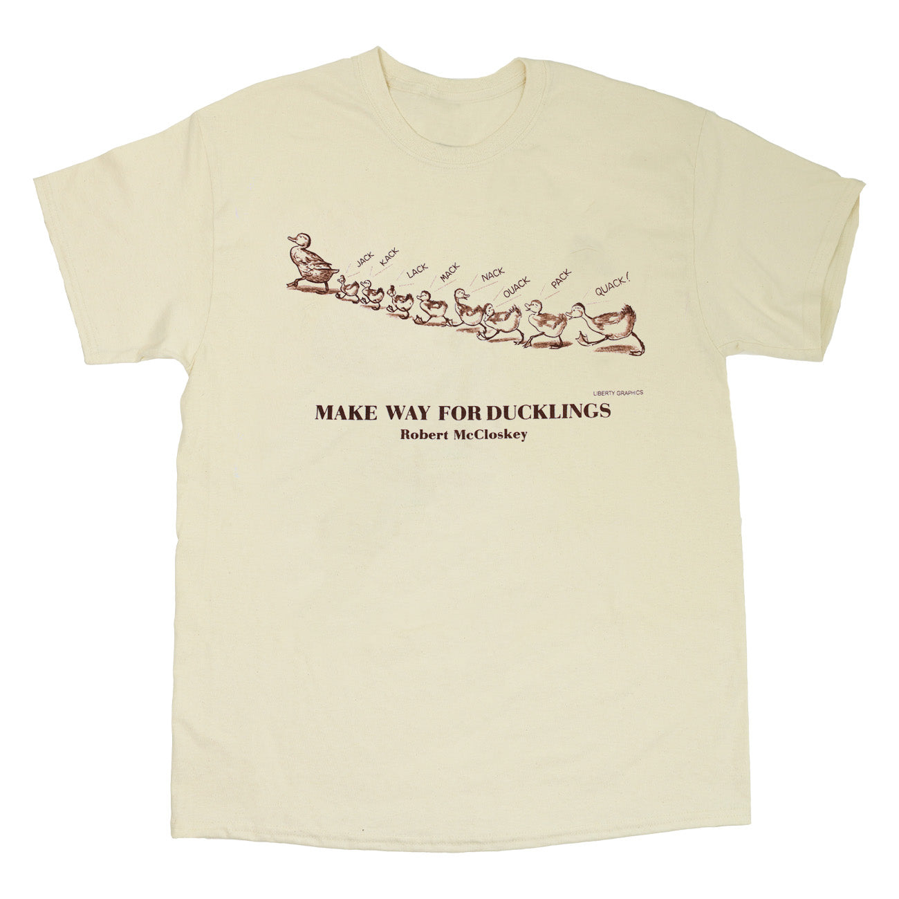 Robert McCloskey's Make Way for Ducklings – Quack! Adult Natural T-Shirt XXL