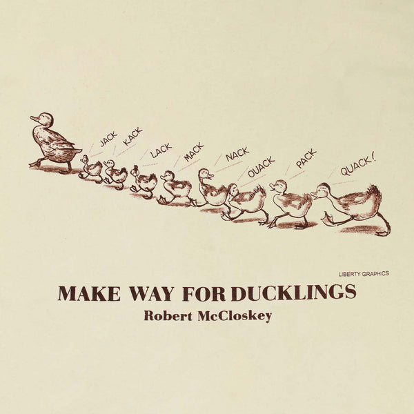 Robert McCloskey's Make Way For Ducklings – Quack! Adult Natural T-shirt