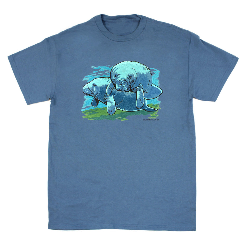 Manatees Adult Indigo T-shirt