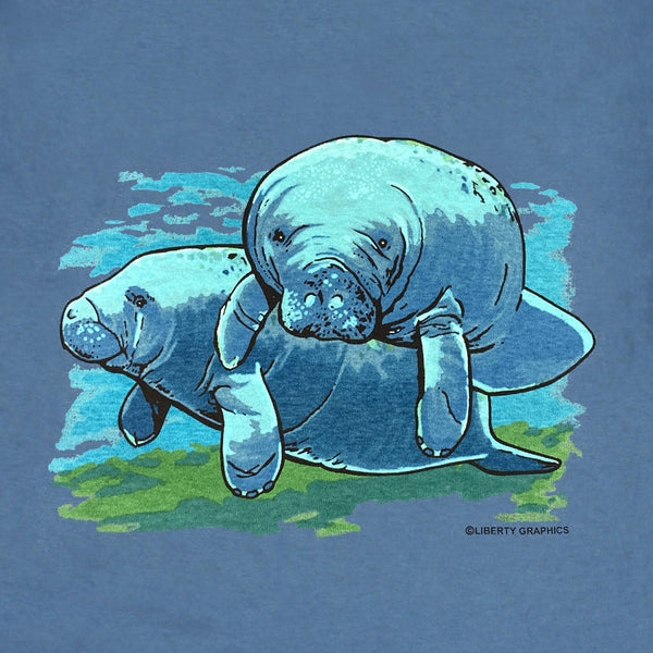 Manatees Adult Indigo T-shirt