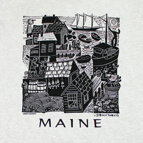Maine Waterfront Adult Ash T-shirt