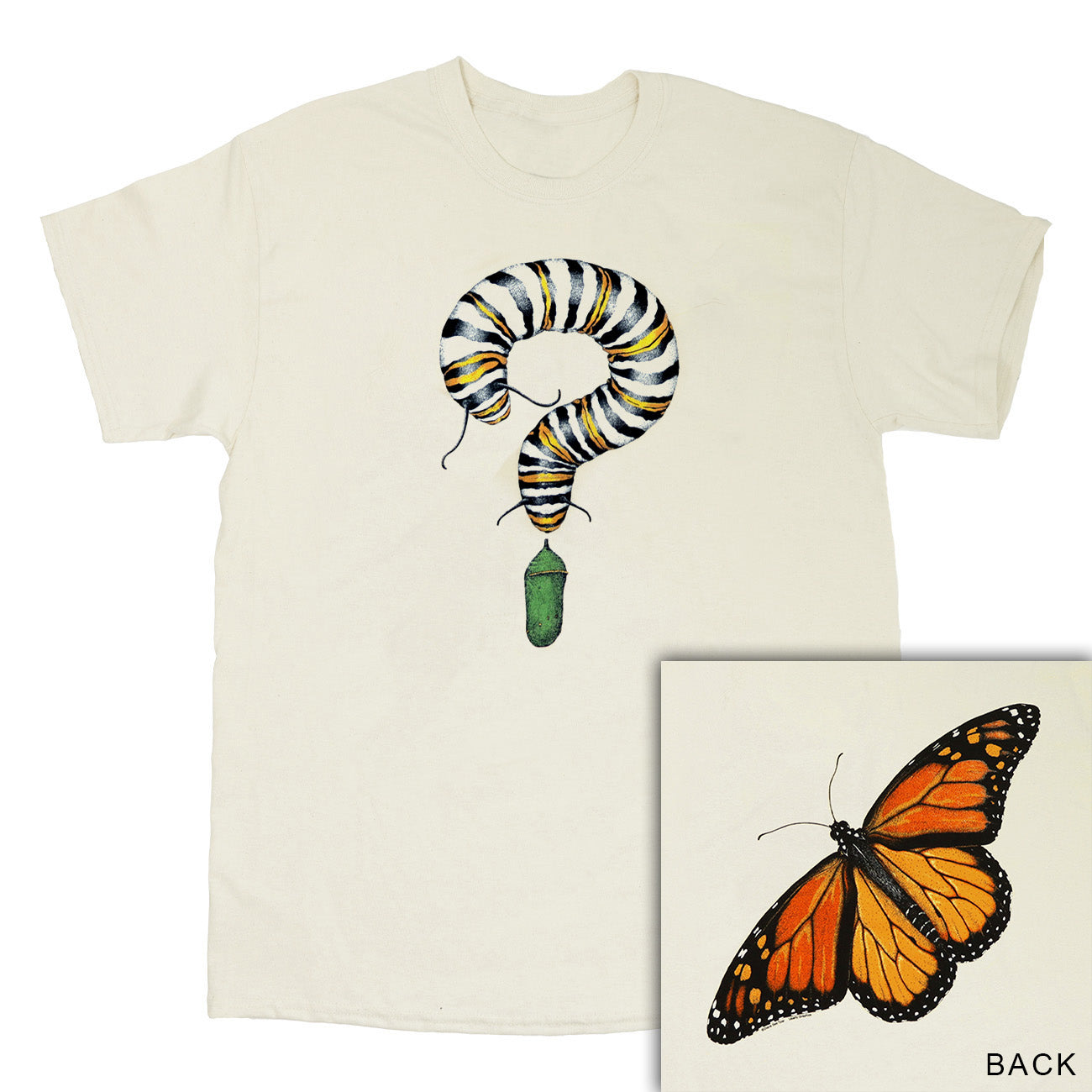 Monarch Metamorphosis Adult Natural 2-Sided T-shirt – Liberty Graphics