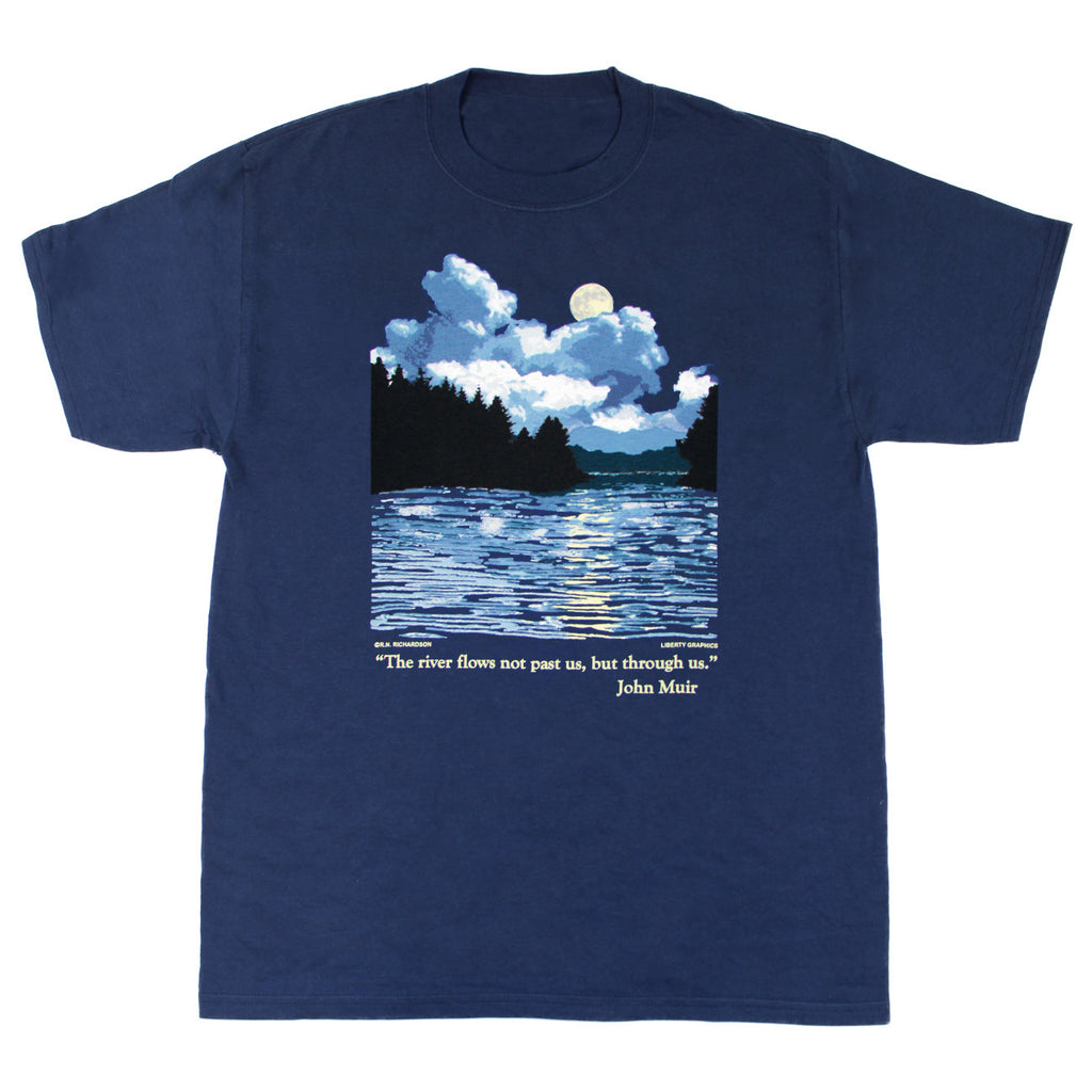 Muir River Navy Adult T-shirt