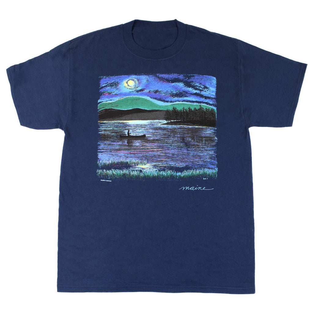 Night Canoe w/Maine Navy Adult T-shirt