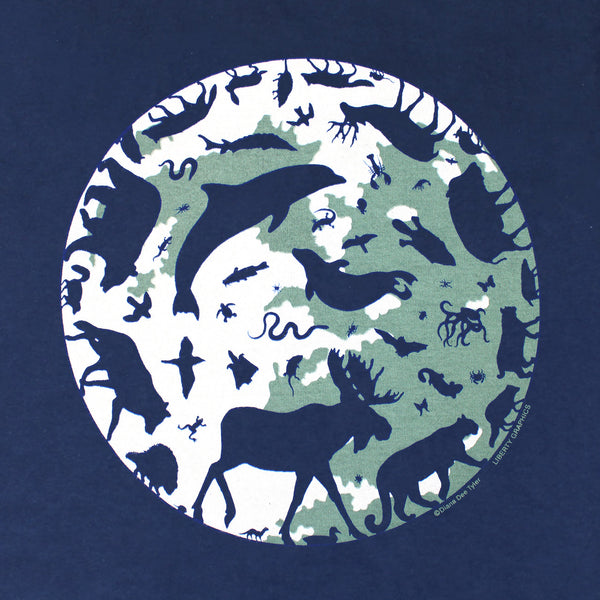 Night Animals Adult Navy T-shirt