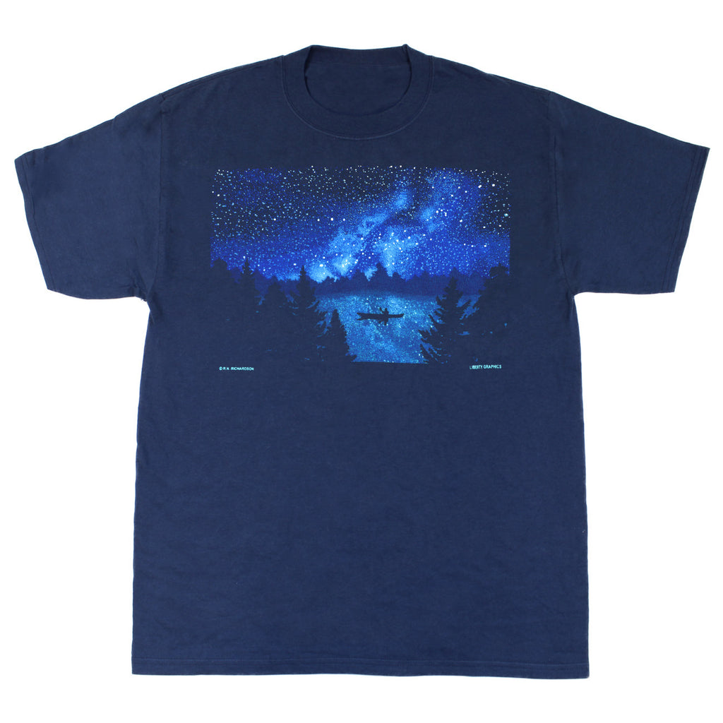 Night Kayaker Navy Adult T-shirt