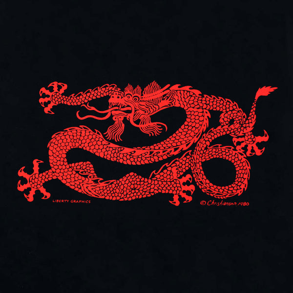 Red Dragon Adult Black T-shirt