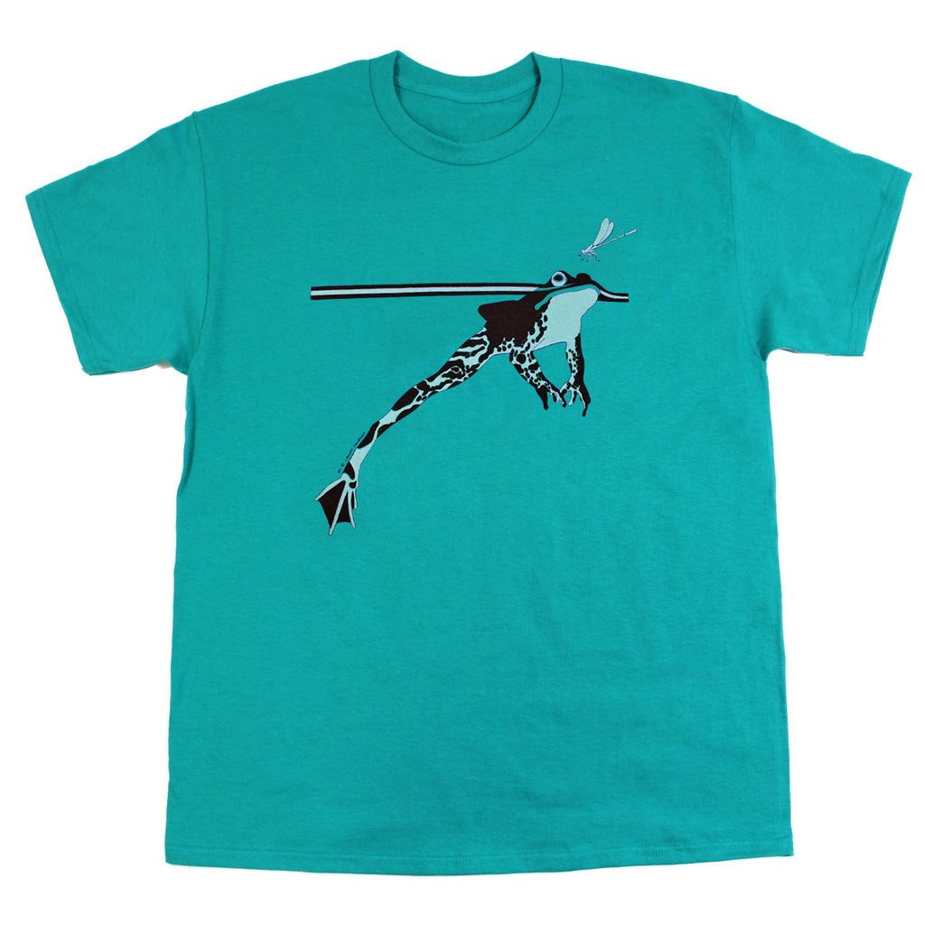 Retro Frog Adult Jade Green T-shirt – Liberty Graphics