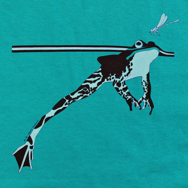 Retro Frog Adult Jade Green T-shirt