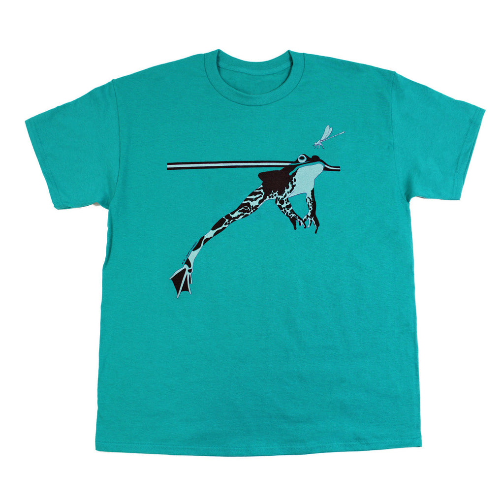 Retro Frog Youth Jade Green T-shirt