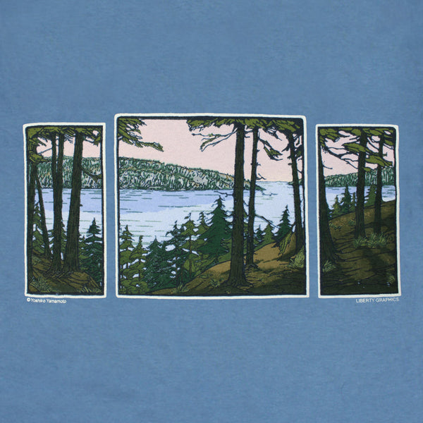 River Triptych Adult Indigo T-shirt