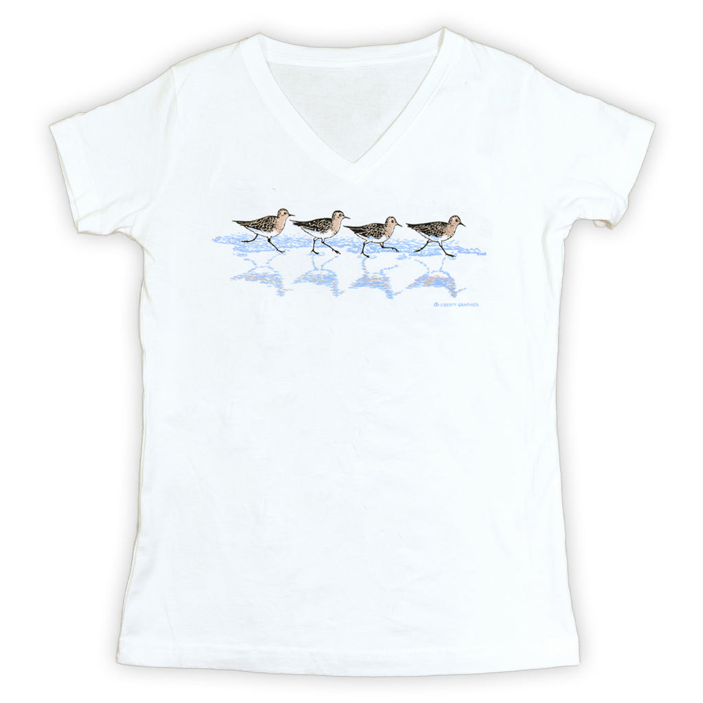 Sandpipers Premium V-Neck Fitted White T-shirt