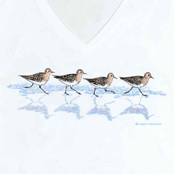 Sandpipers Premium V-Neck Fitted White T-shirt