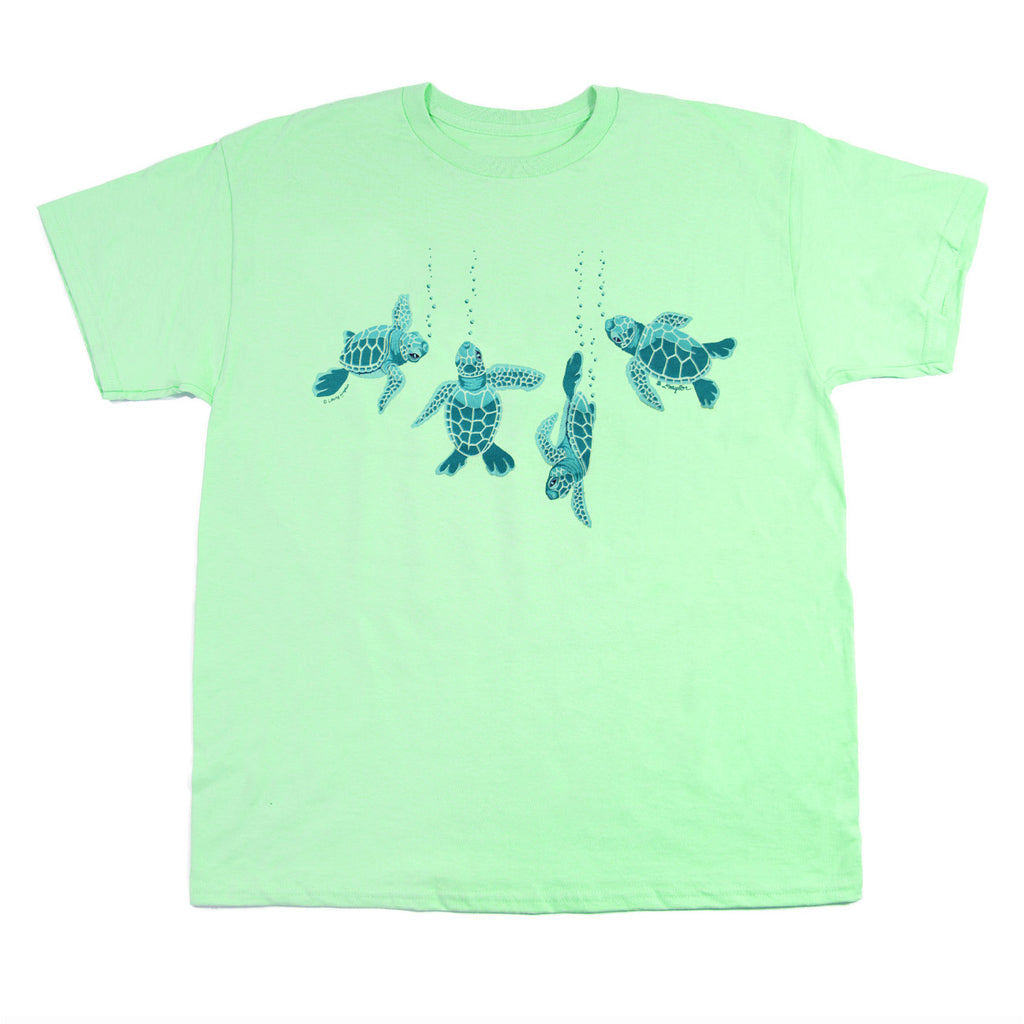 Sea Turtle Babies Youth Mint T-shirt