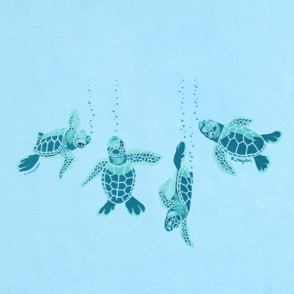 Sea Turtle Babies Adult Sky Blue T-shirt