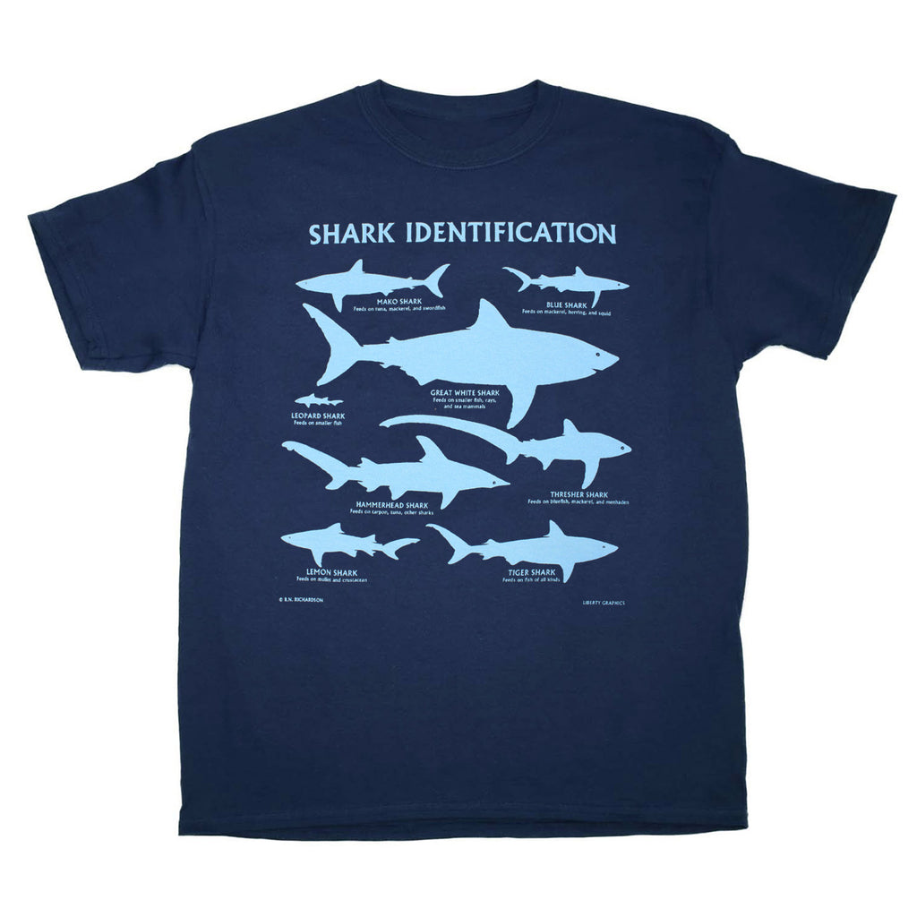 Shark Identification Youth Navy T-shirt