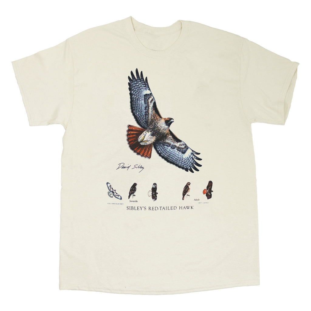David Sibley's Red-Tailed Hawk Adult Natural T-shirt