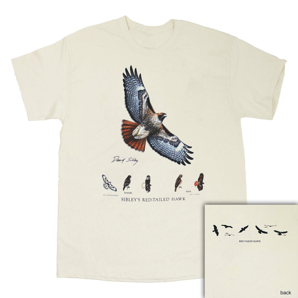 David Sibley's Red-Tailed Hawk Adult Natural 2-Sided T-shirt