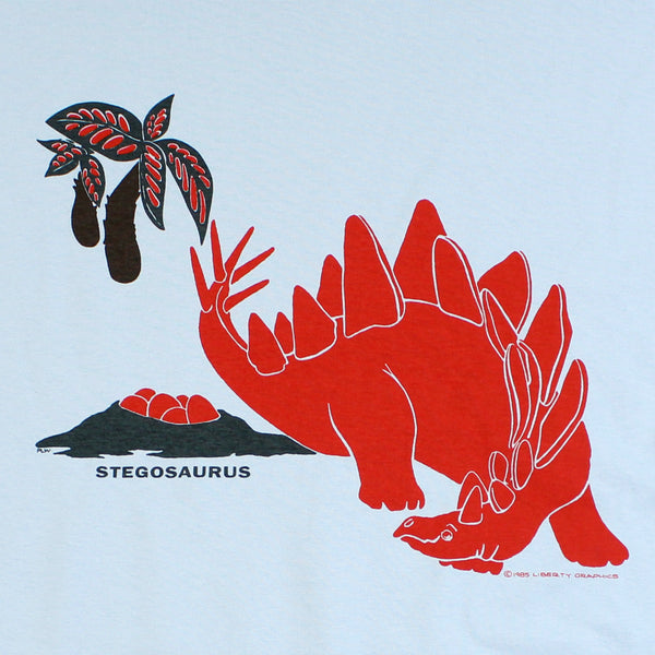 Retro Stegosaurus Youth Light Blue T-shirt