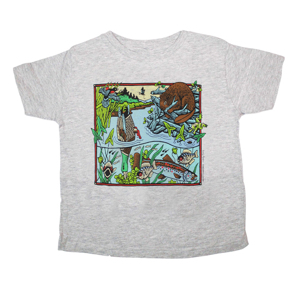 Stream Scene Heather Grey Ring Spun Toddler T-shirt