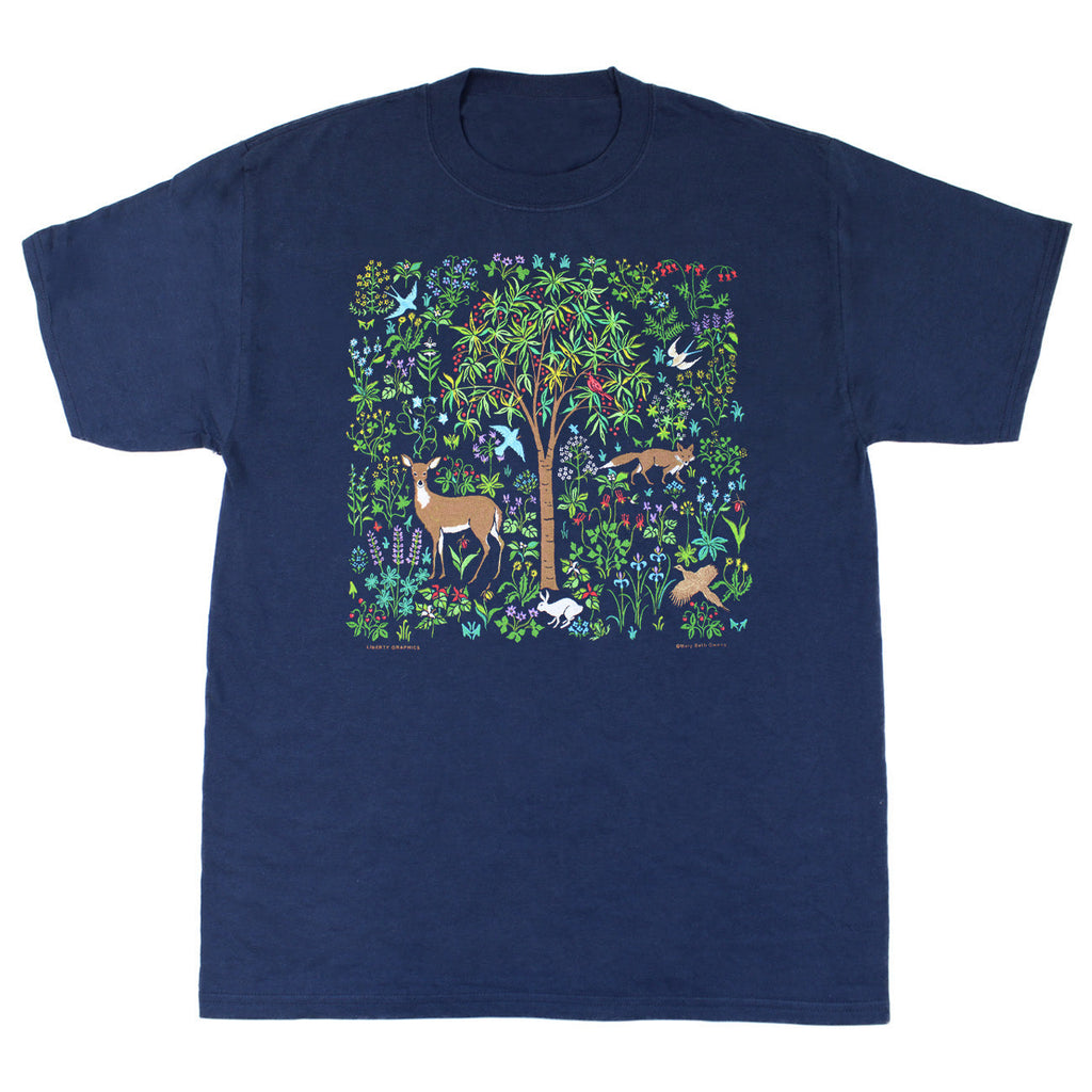 Tapestry Adult Navy T-shirt – Liberty Graphics