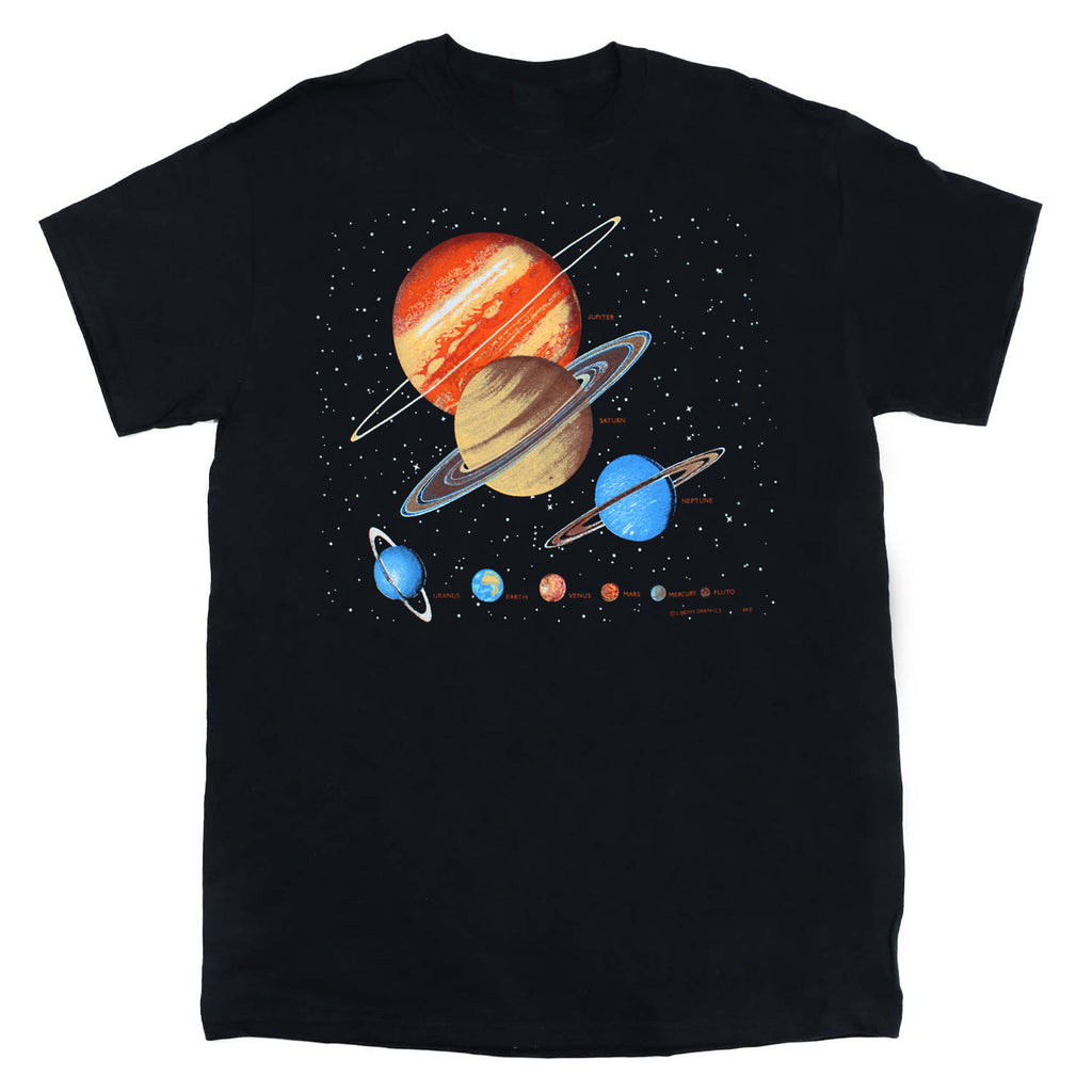 The Planets Adult Black T-shirt