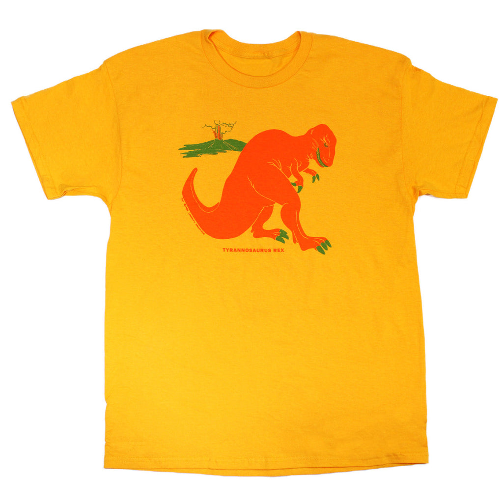 Retro Tyrannosaurus Rex Adult Gold T-shirt