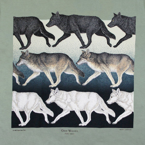 Walking Wolves Adult Sage T-shirt