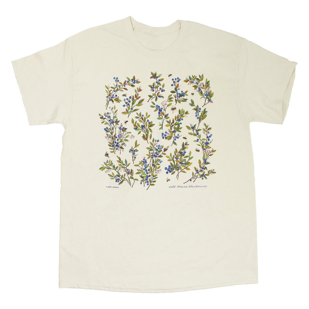 Wild Maine Blueberries Adult Natural T-shirt