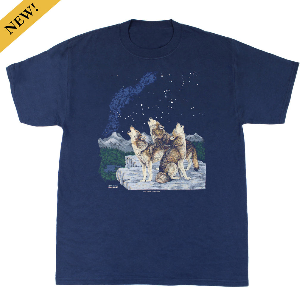 Howling Wolves Adult Navy T-shirt