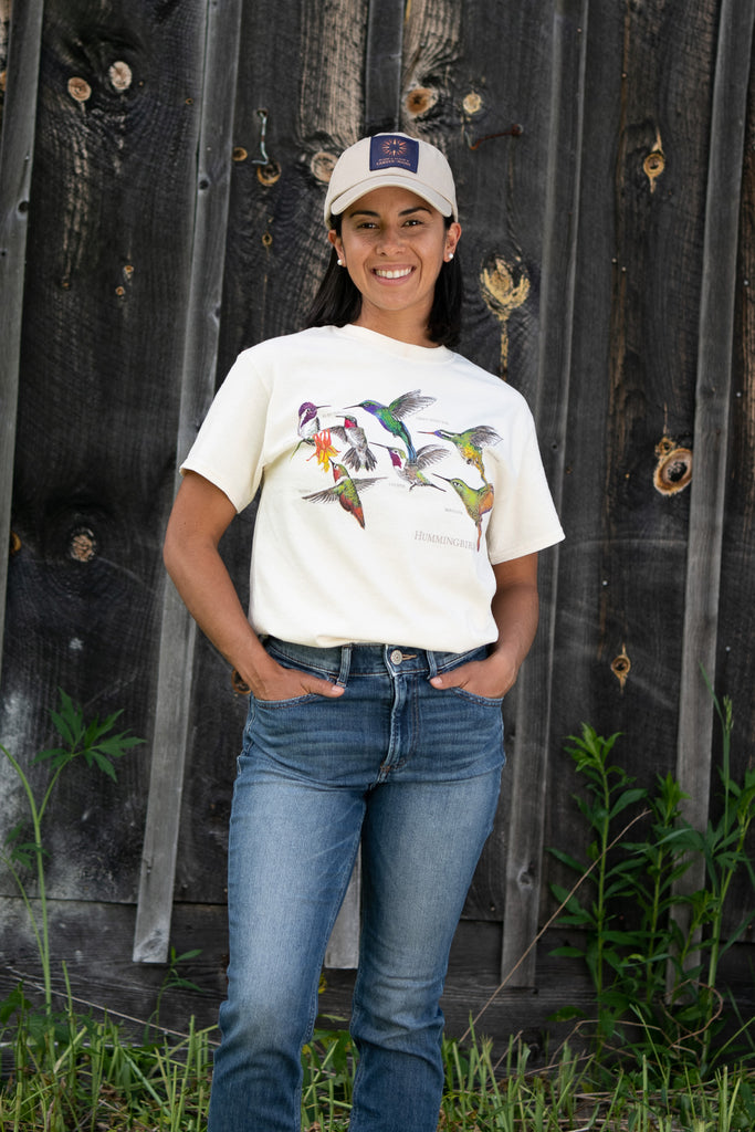 Hummingbirds Adult Natural Organic 2-Sided T-shirt – Liberty Graphics