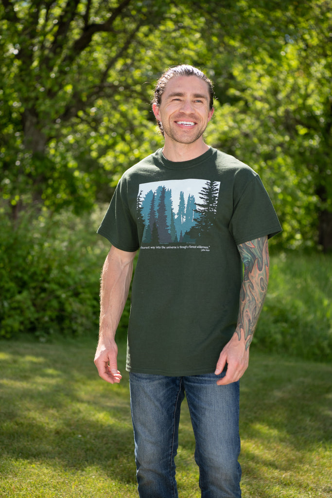 Forest Wilderness Adult Forest Green T-shirt – Liberty Graphics