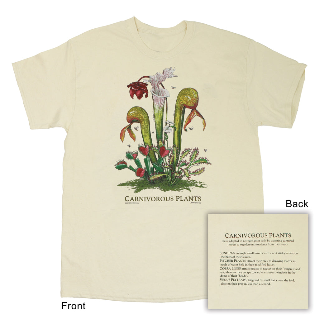 Carnivorous Plants Adult Natural Organic 2-Sided T-shirt