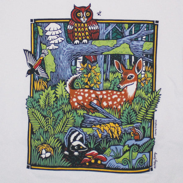 Forest Scene Toddler White T-shirt