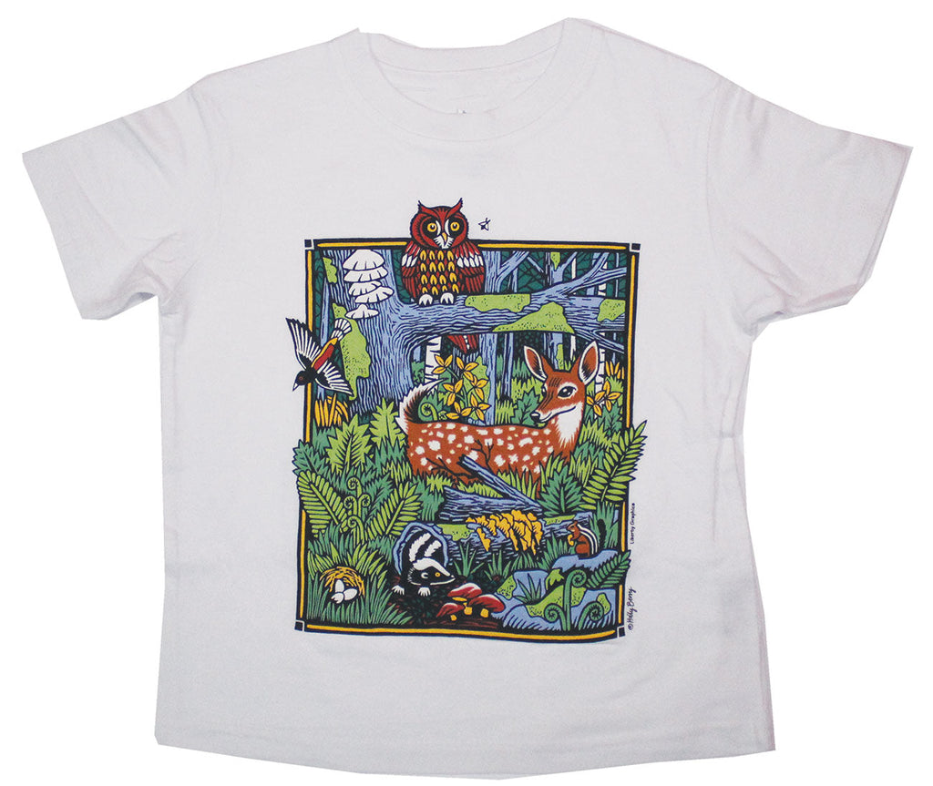 Forest Scene Toddler White T-shirt