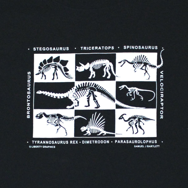 Dinosaur Skeletons Youth Black T-shirt