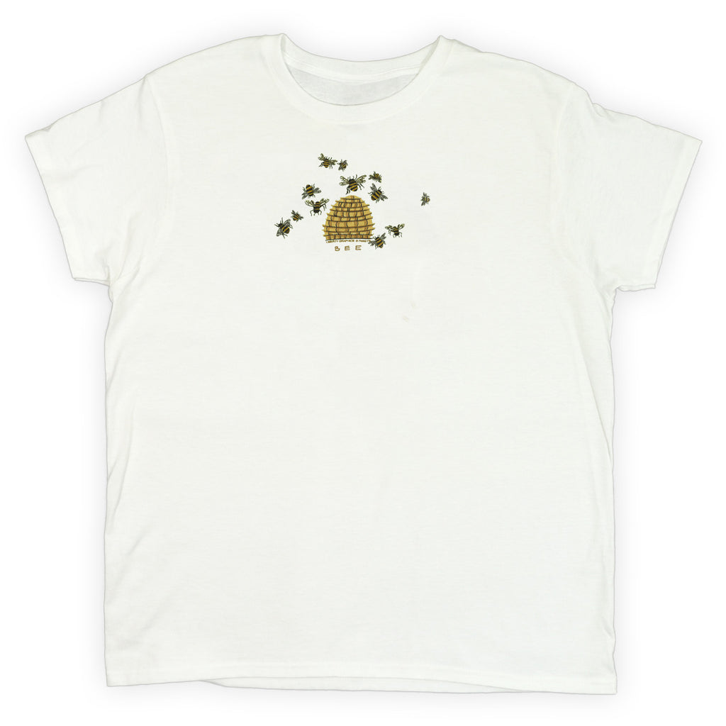 Bee Hive Ladies White T-shirt