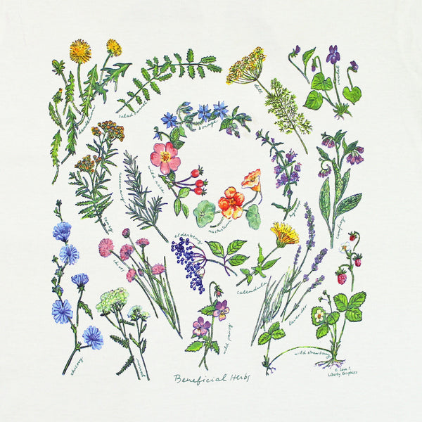 Beneficial Herbs Ladies White T-shirt