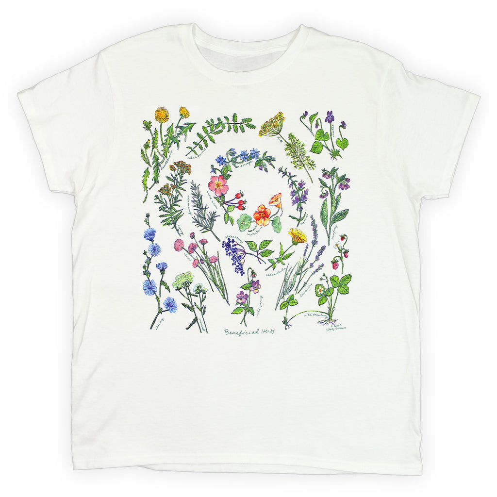 Beneficial Herbs Ladies White T-shirt