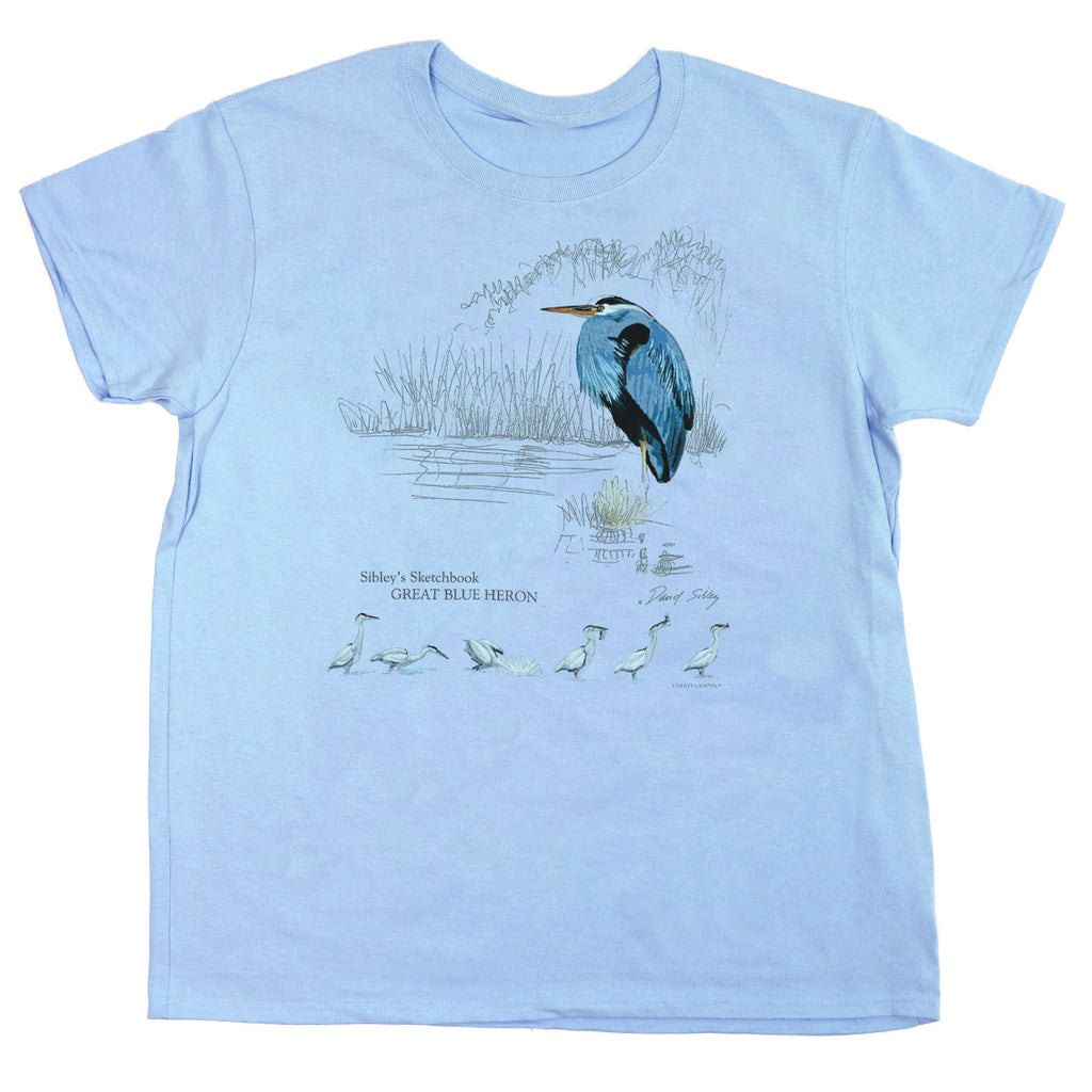 David Sibley's Great Blue Heron Ladies Light Blue T-shirt