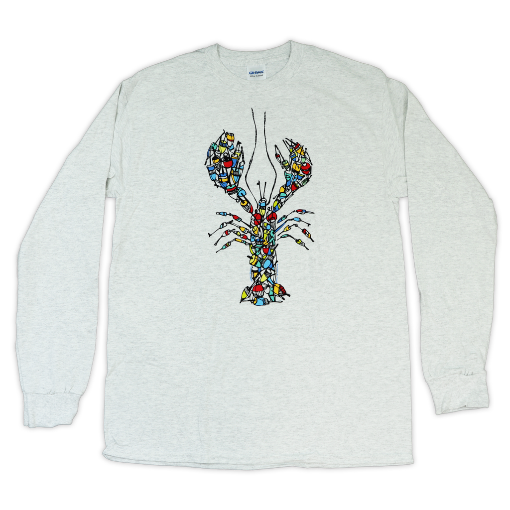 Buoy Pile Lobster Adult Ash Long Sleeve T-shirt