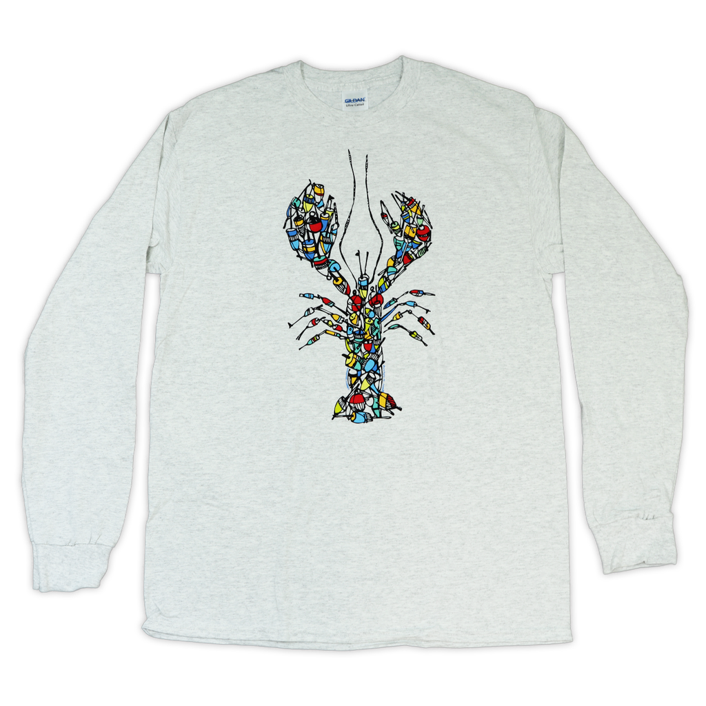 Buoy Pile Lobster Ash Adult Long Sleeve T-shirt