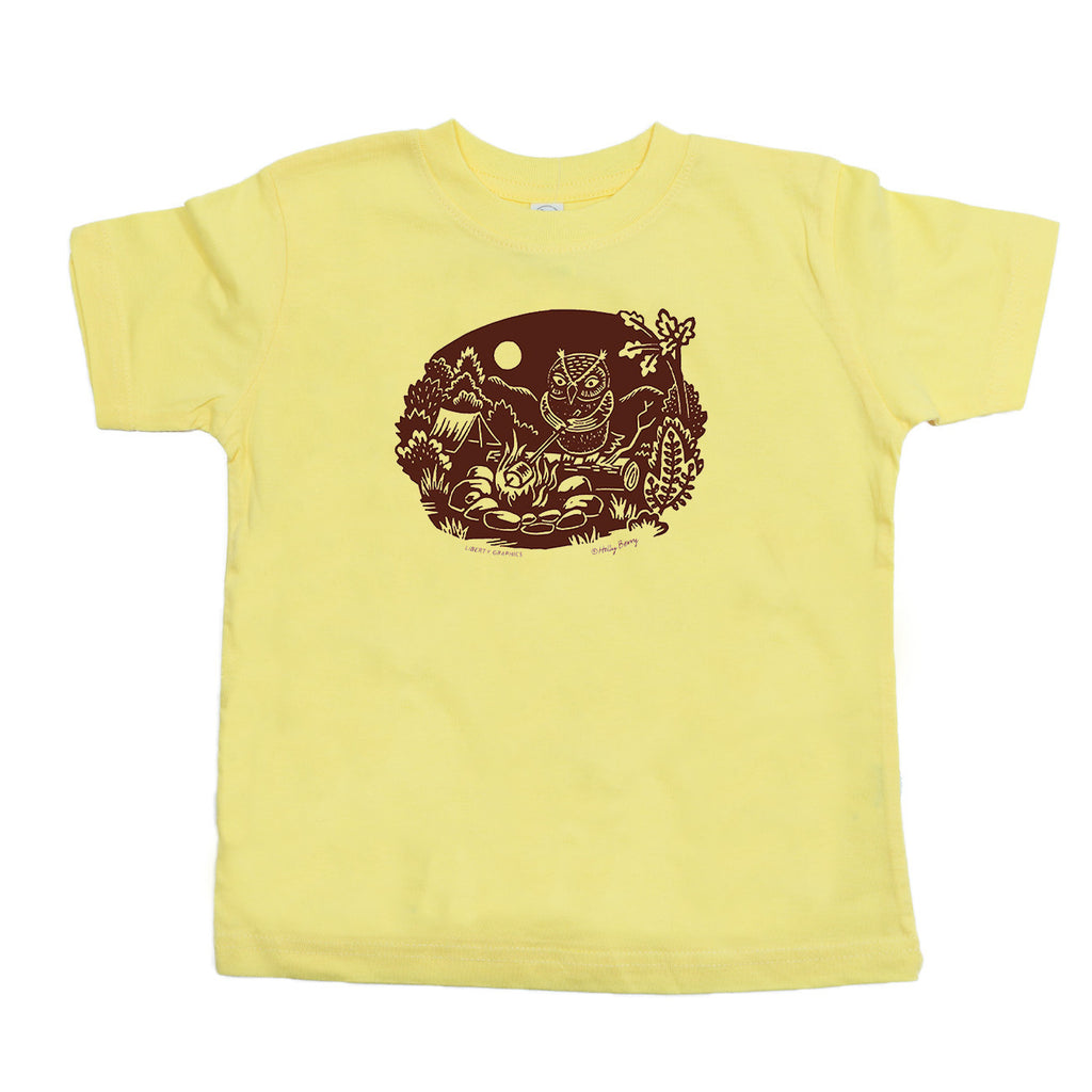Campfire Owl Toddler Butter T-shirt