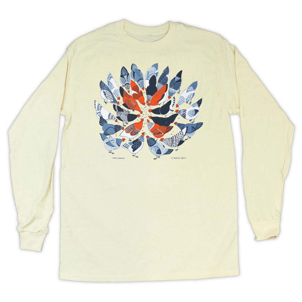 Chickens Adult Natural Long Sleeve T-shirt